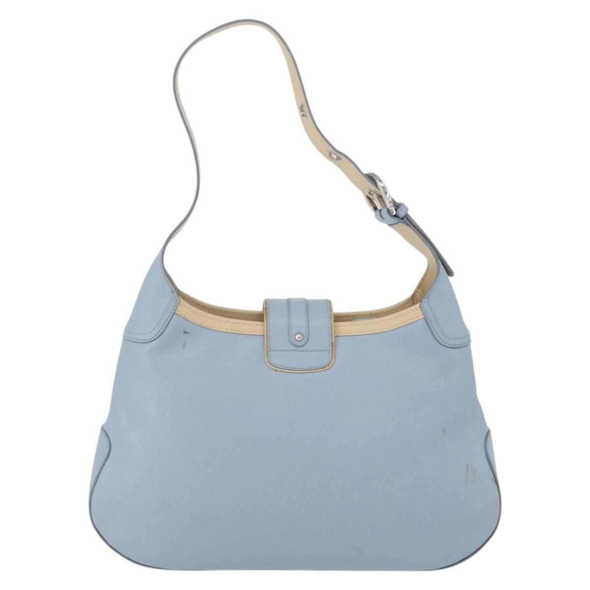 Salvatore Ferragamo Gancini Leather Blue Leather Shoulder Bag Bag (Pre-Owned)