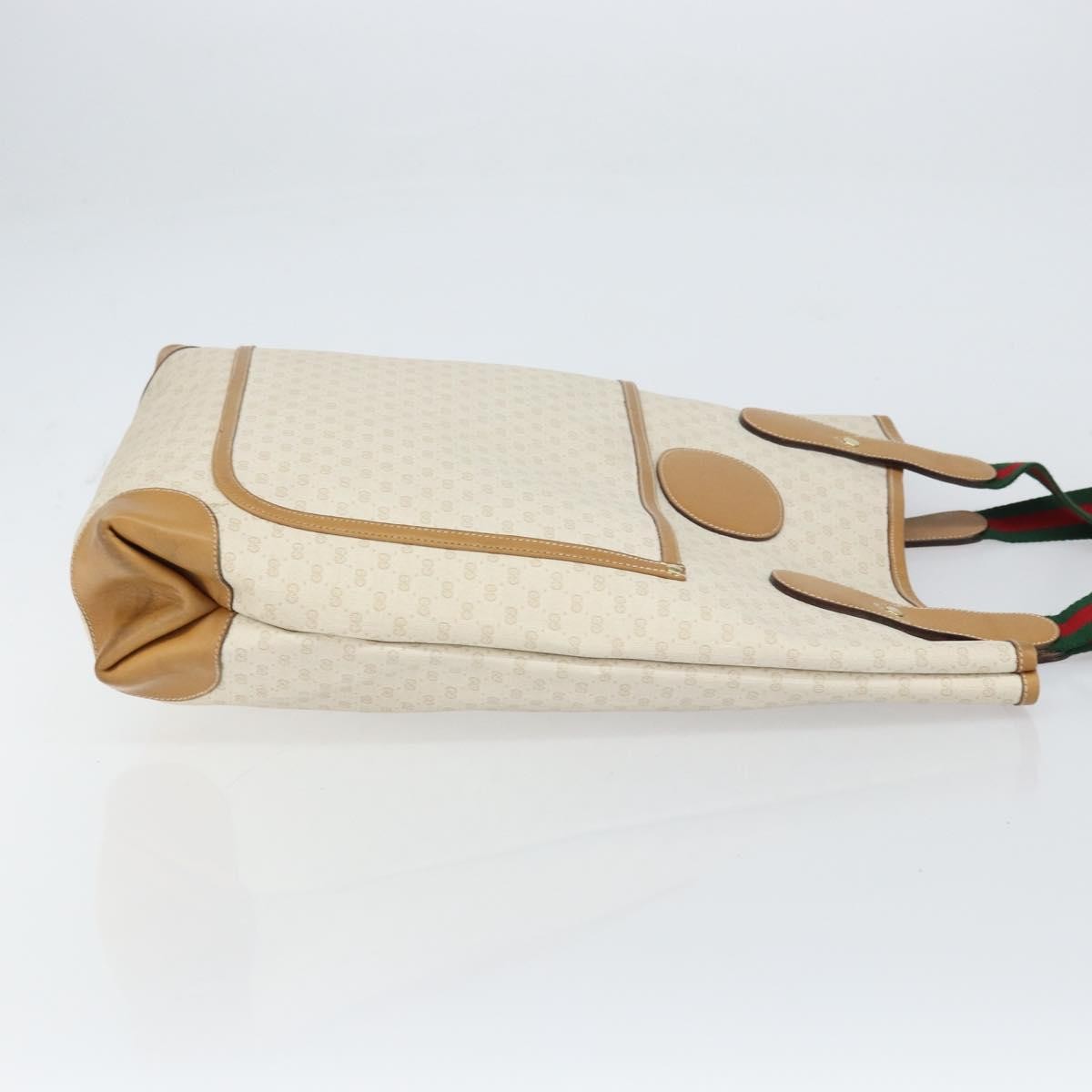 Gucci Vintage Tote Canvas White Pvc Tote Bag Bag (Pre-Owned)