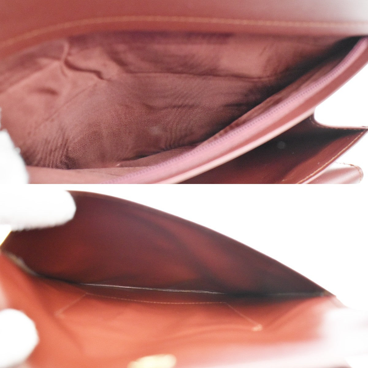 Cartier Must De Cartier Clutch Leather Burgundy Leather Clutche & Pouche Bag (Pre-Owned)