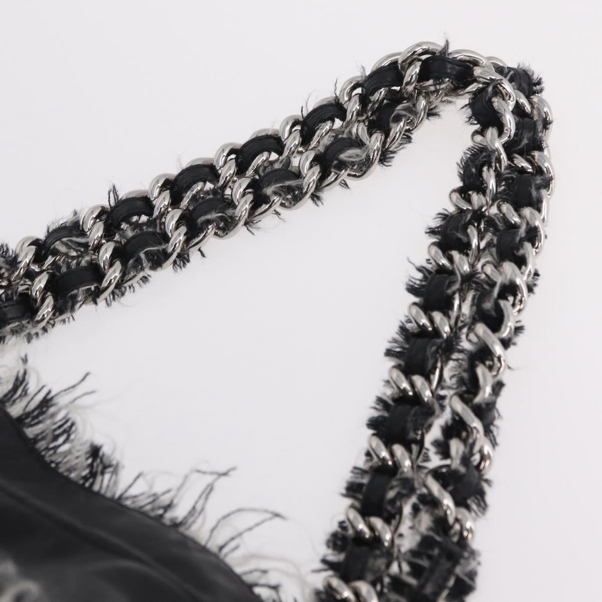 Chanel Funny Tweed Bon Bon Lambskin Black Leather Tote Bag Bag (Pre-Owned)