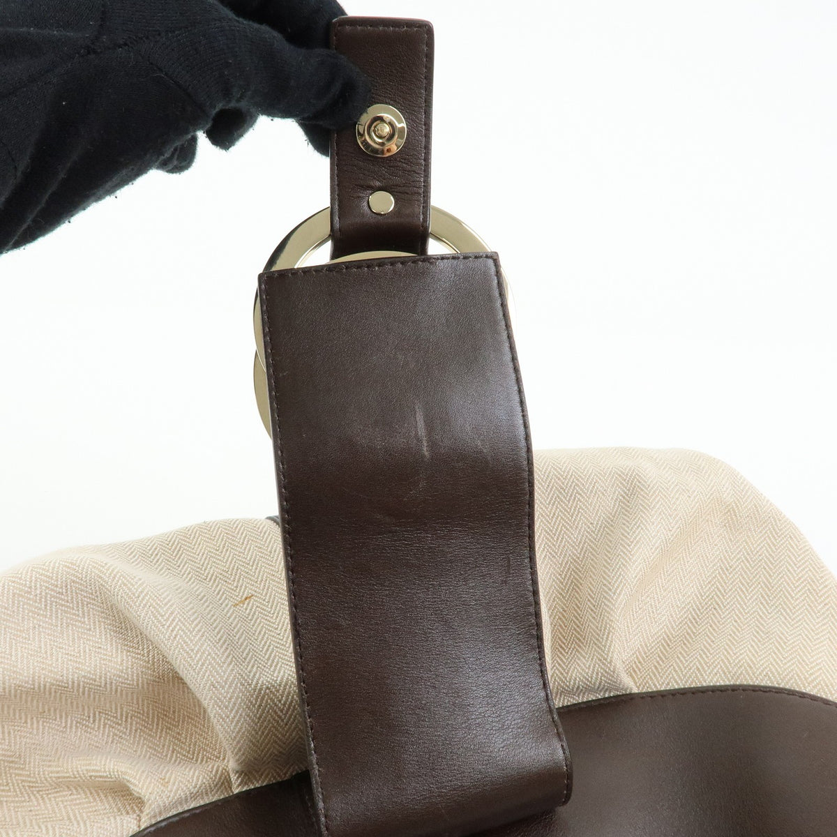 Bvlgari Chandra Hobo Canvas And Leather Beige Canvas Shoulder Bag Bag (Pre-Owned)