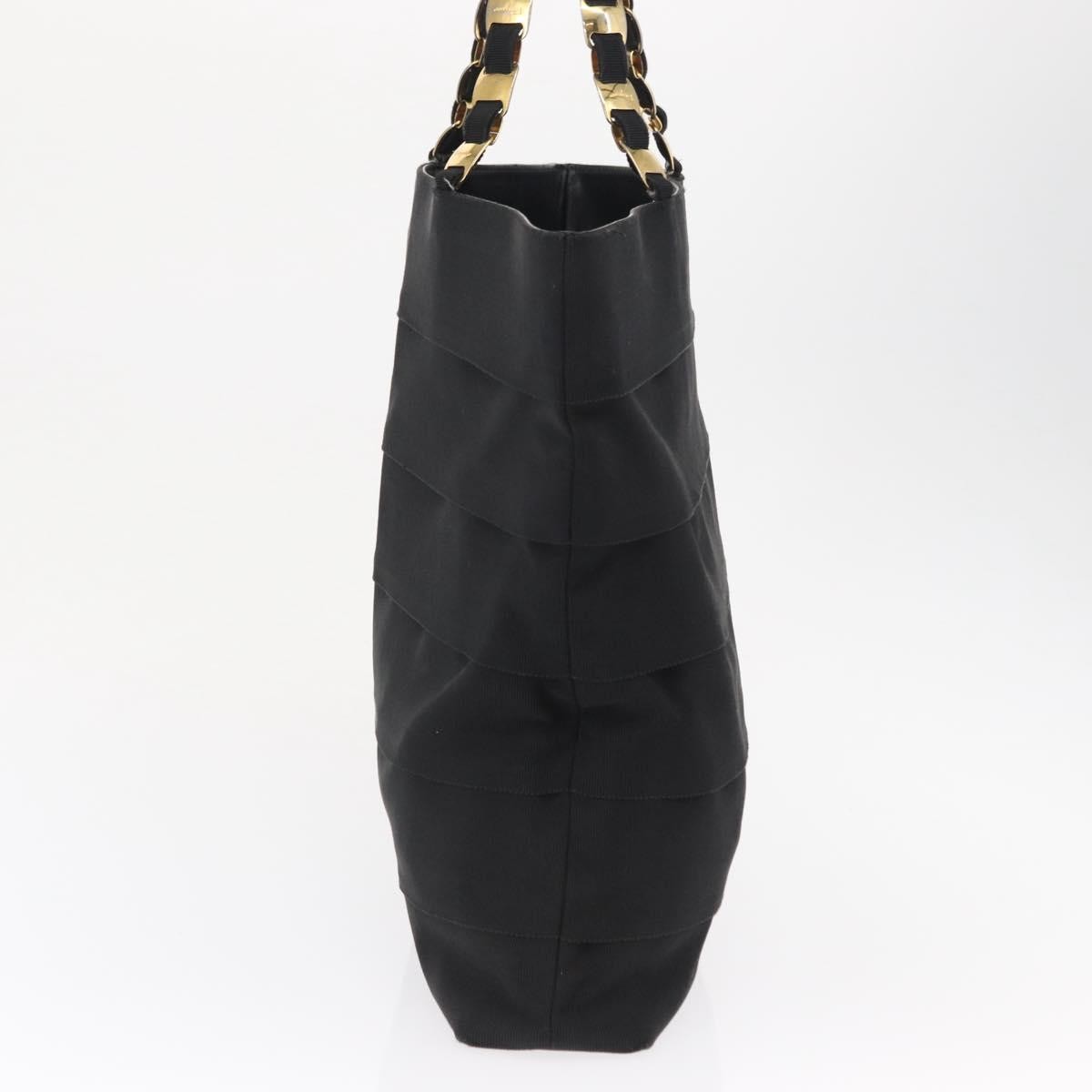 Salvatore Ferragamo Vala Tote Canvas Black Canvas Tote Bag Bag (Pre-Owned)