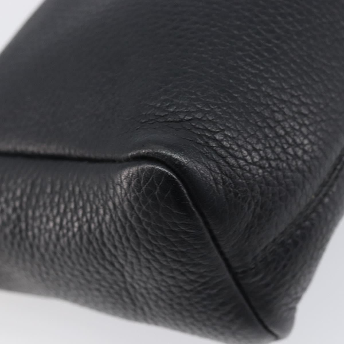Burberry Shoulder Leather Black Leather Shoulder Bag Bag (Pre-Owned)