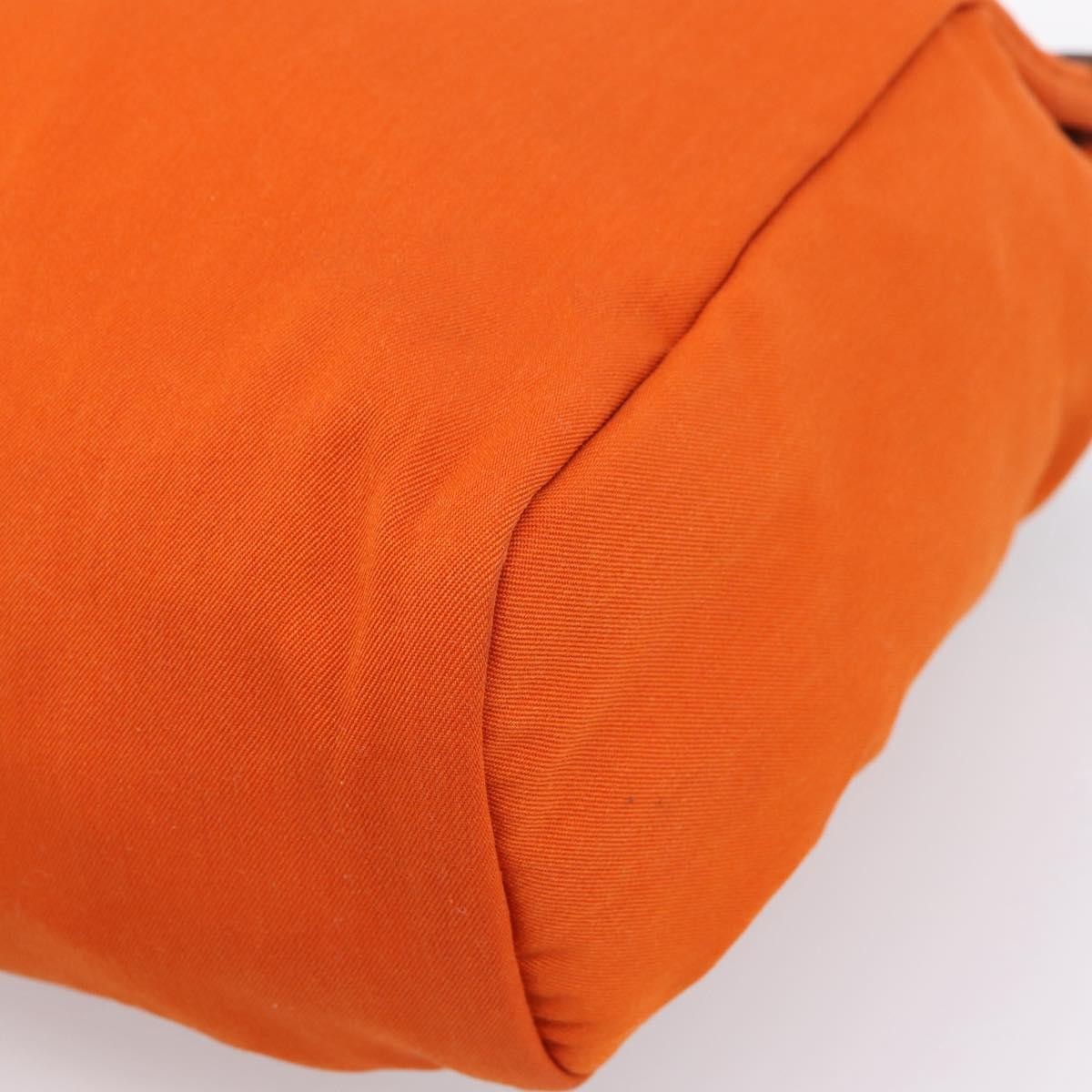 Hermes Herbag A Dos Toile Orange Canvas Backpack Bag (Pre-Owned)