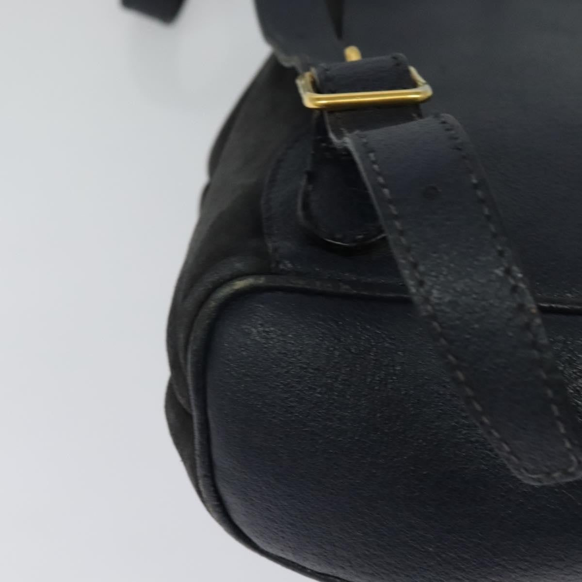 Gucci Gucci Bamboo Daim Navy Suede Backpack Bag (Pre-Owned)