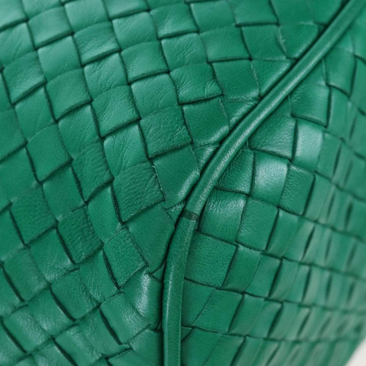 Bottega Veneta Intrecciato Shoulder Leather Green Leather Shoulder Bag Bag (Pre-Owned)