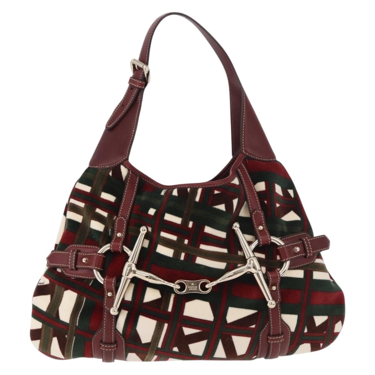 Gucci Vintage Jackie Shoulder Canvas And Leather Green Canvas Shoulder Bag Bag (Pre-Owned)