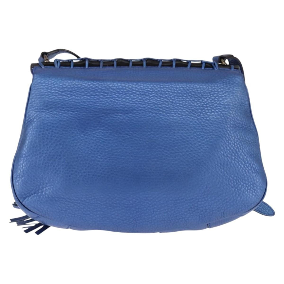 Gucci Nouveau Fringe Leather Blue Leather Shoulder Bag Bag (Pre-Owned)
