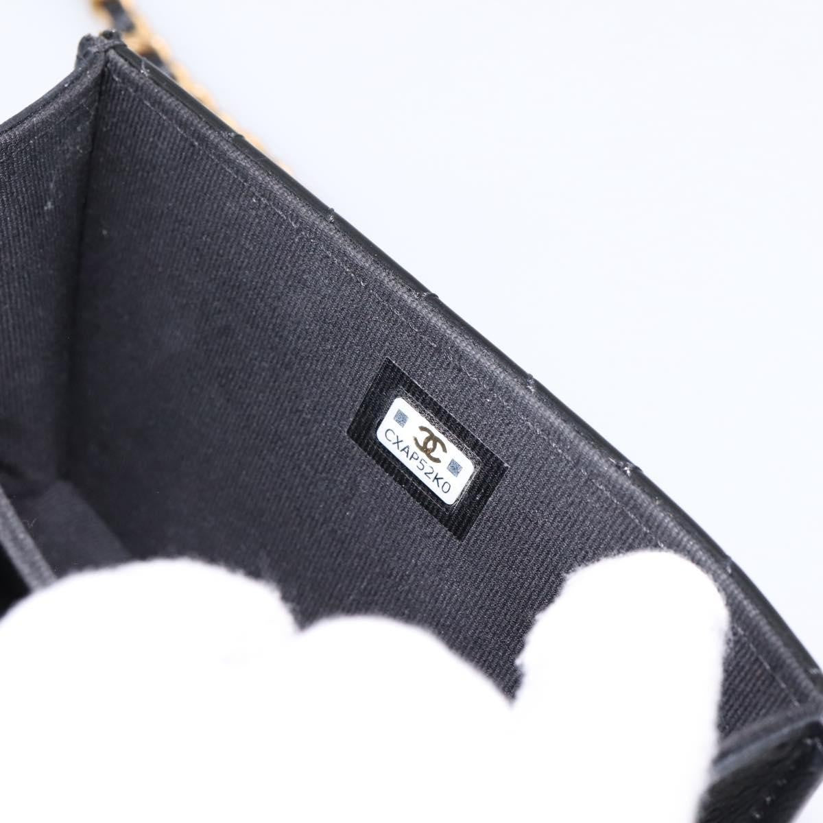 Chanel Woven Top Handle Cc Flap Clutch On Chain Patent Leather Black Patent_Leather Shoulder Bag Bag (Pre-Owned)