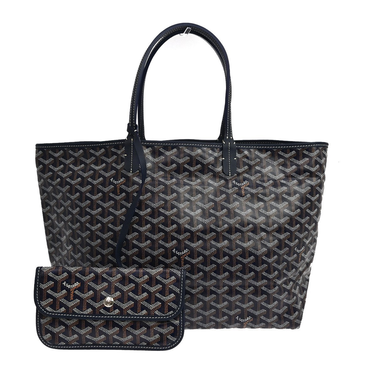 Goyard Saint Louis Coated Canvas Navy Canvas Tote Bag Bag (Pre-Owned)