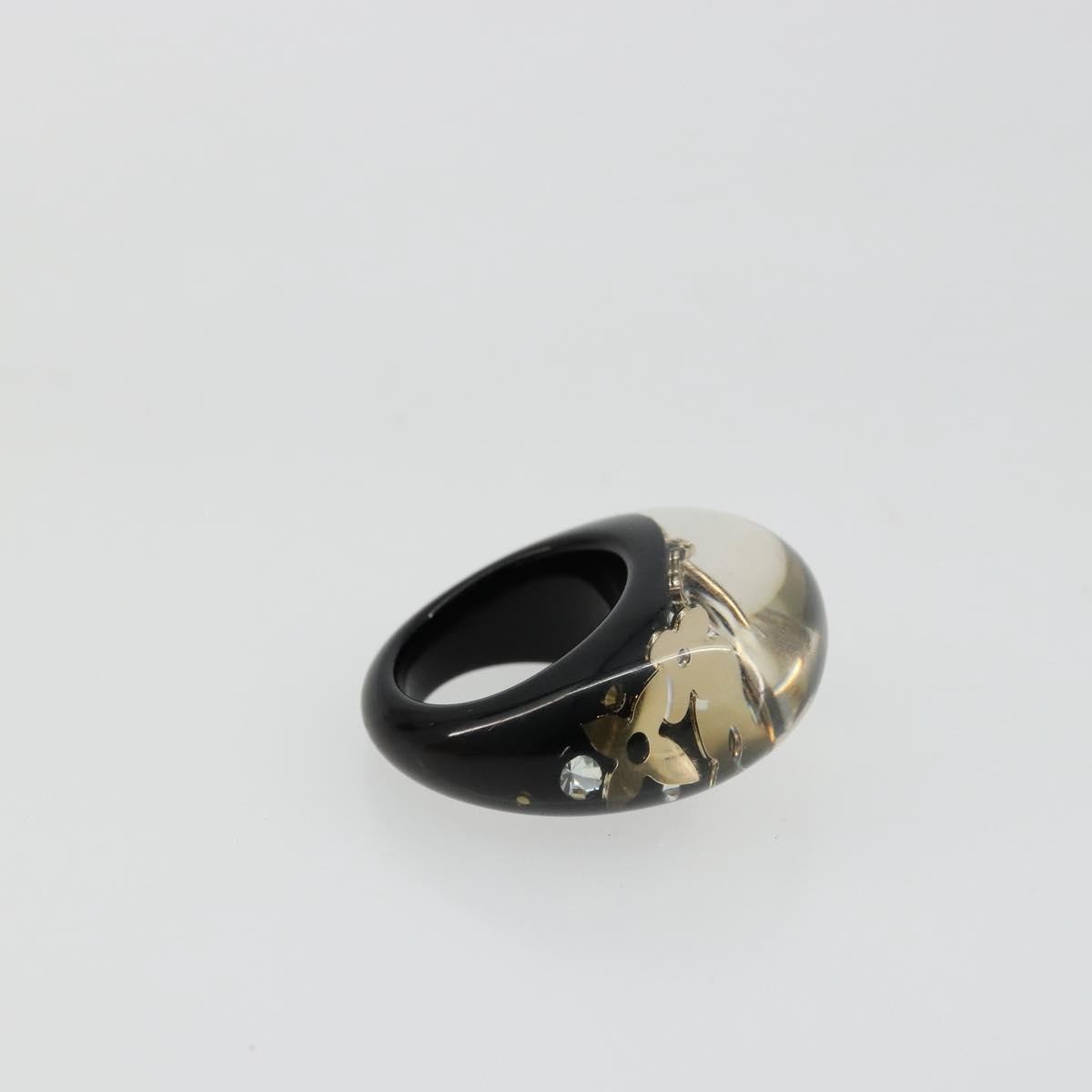 Louis Vuitton Inclusion Resin Black Plastic Ring Jewelry (Pre-Owned)