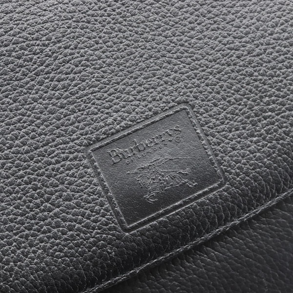 Burberry Shoulder Leather Black Leather Shoulder Bag Bag (Pre-Owned)
