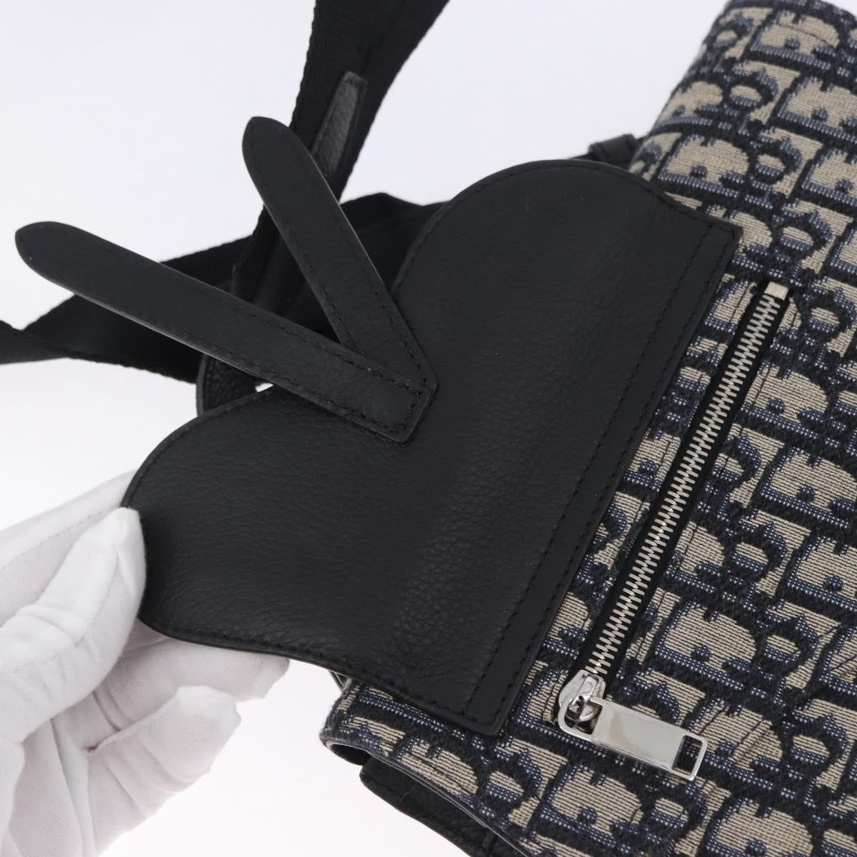 Christian Dior Saddle Messenger Oblique Canvas Navy Canvas Clutche & Pouche Bag (Pre-Owned)