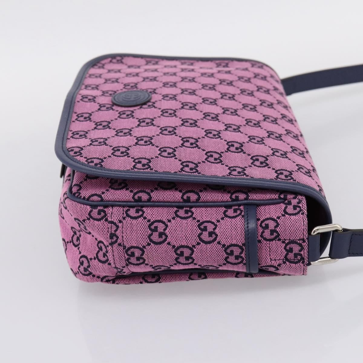 Gucci Children's Messenger Gg Canvas Pink Canvas Handbag (Pre-Owned)