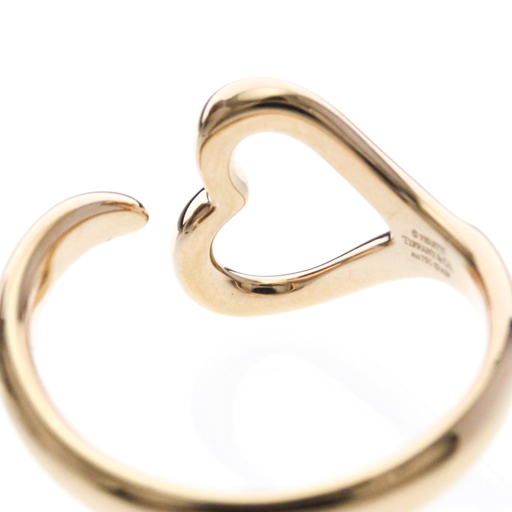 Tiffany & Co. Elsa Peretti Open Heart 18K Rose Gold Gold Pink_Gold Ring Jewelry (Pre-Owned)
