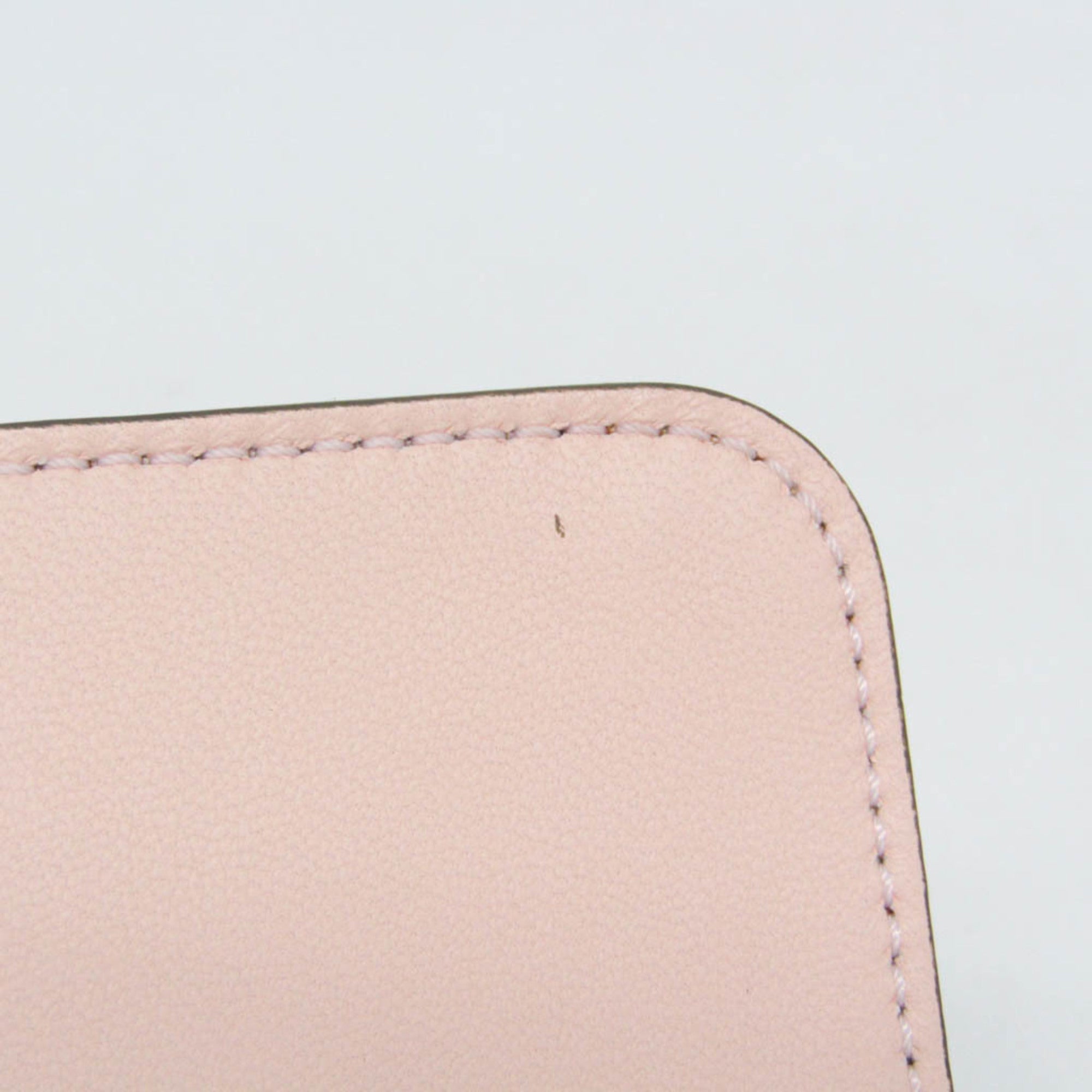 Chloe Bow Detail Wallet On Chain Leather Pink Leather Clutche & Pouche Bag (Pre-Owned)