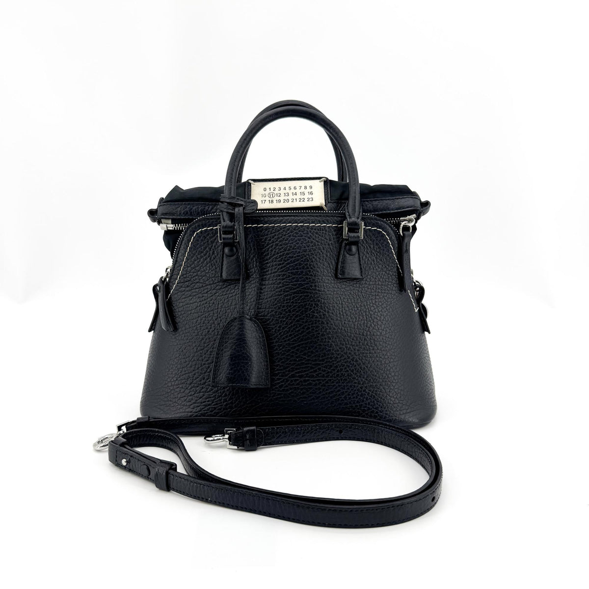 Maison Margiela 5Ac Leather Black Leather Handbag (Pre-Owned)