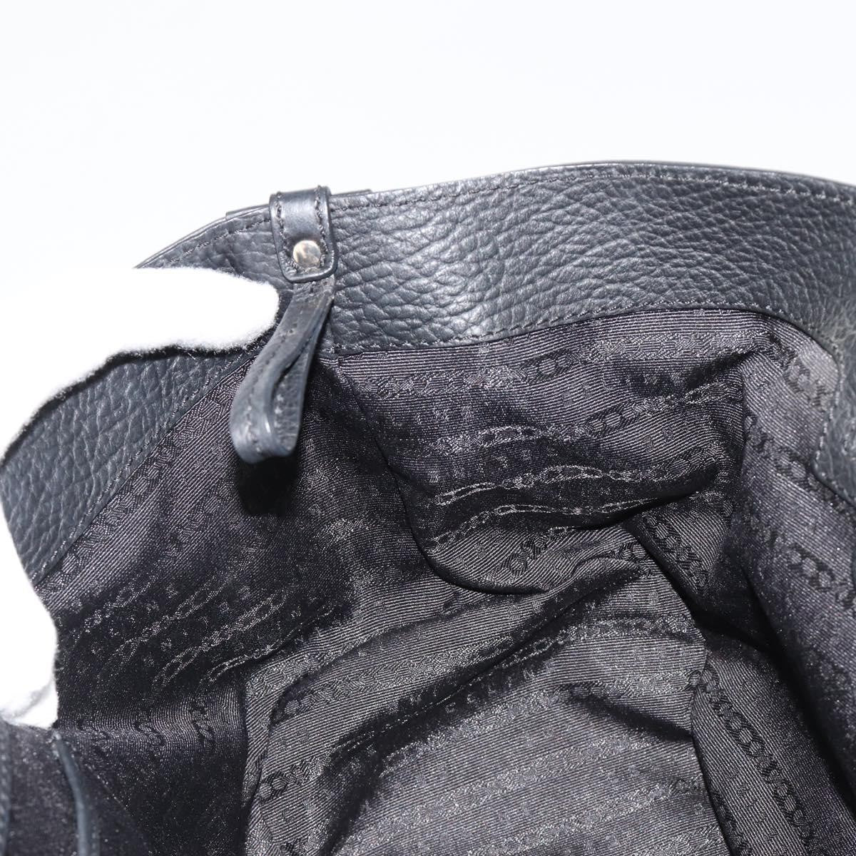 Celine Shoulder Leather Black Leather Shoulder Bag Bag (Pre-Owned)