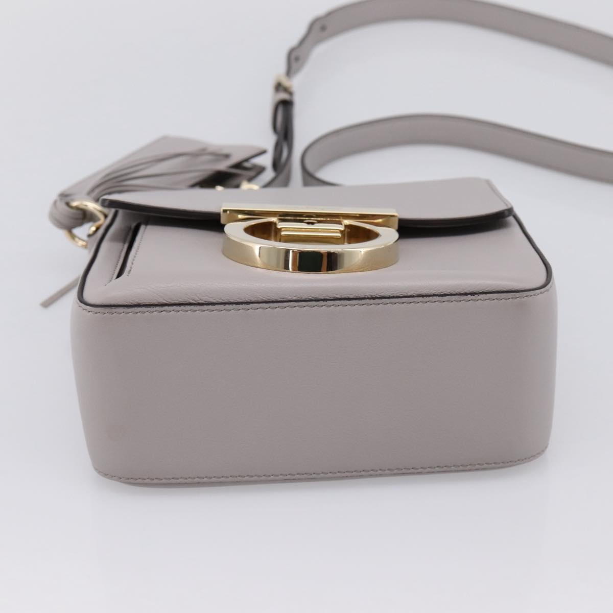 Salvatore Ferragamo Tassel Gancini Lock Flap Leather Gray Leather Shoulder Bag Bag (Pre-Owned)