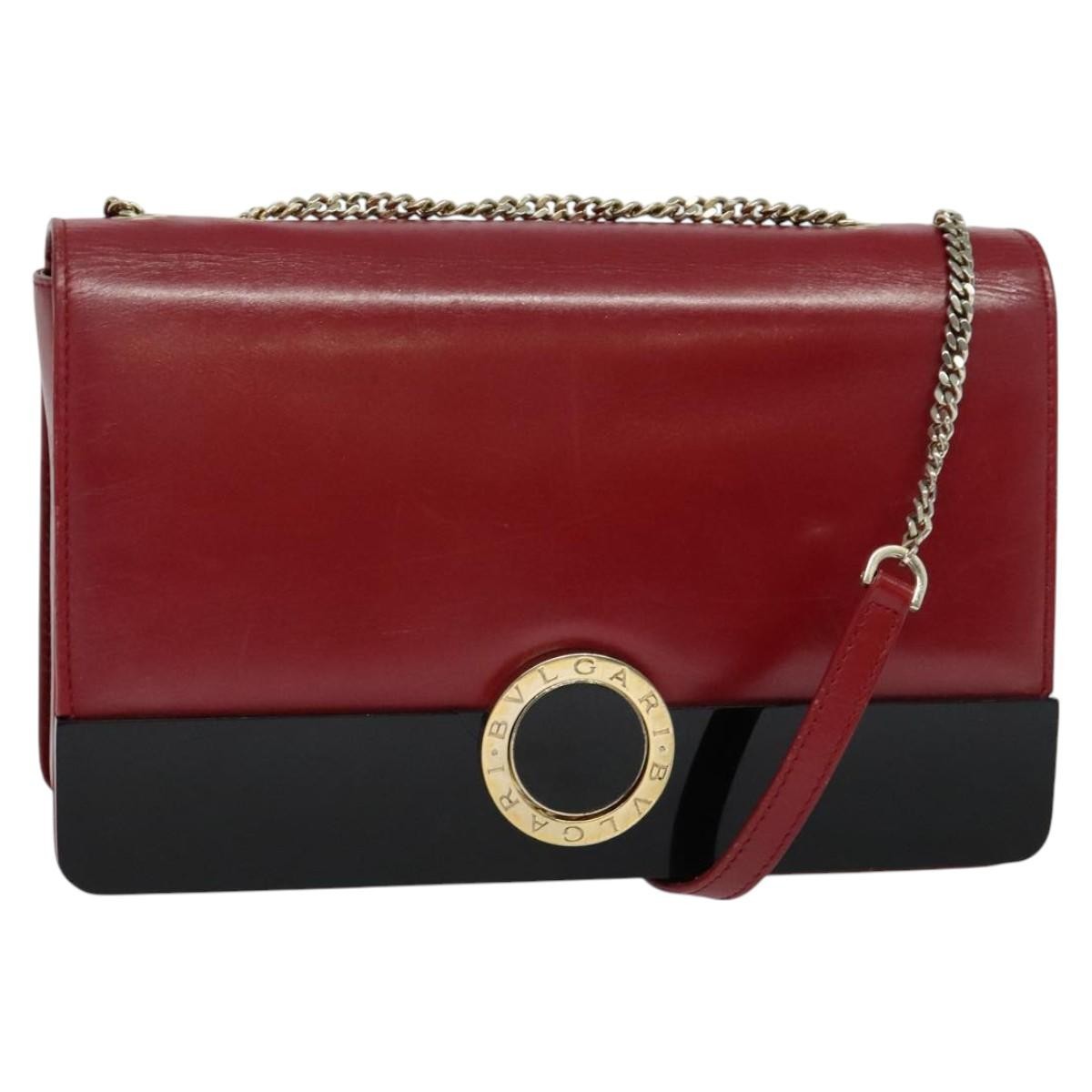 Bvlgari Signature Leather Red Leather Shoulder Bag Bag (Pre-Owned)