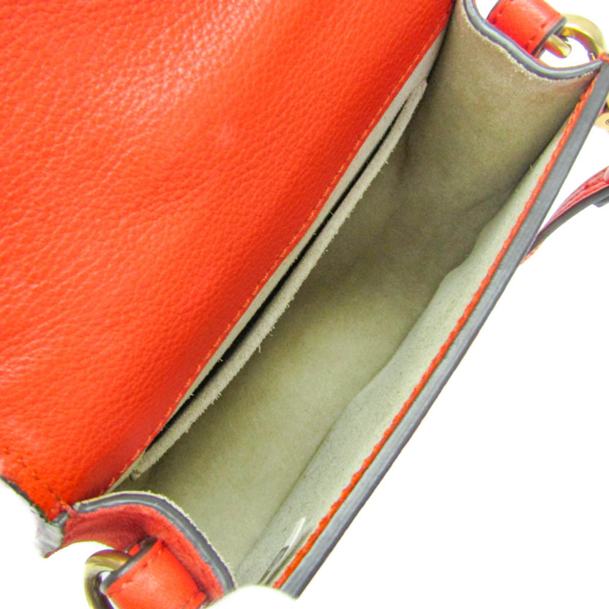 Chloe Nile Leather Orange Leather Shoulder Bag Bag (Pre-Owned)