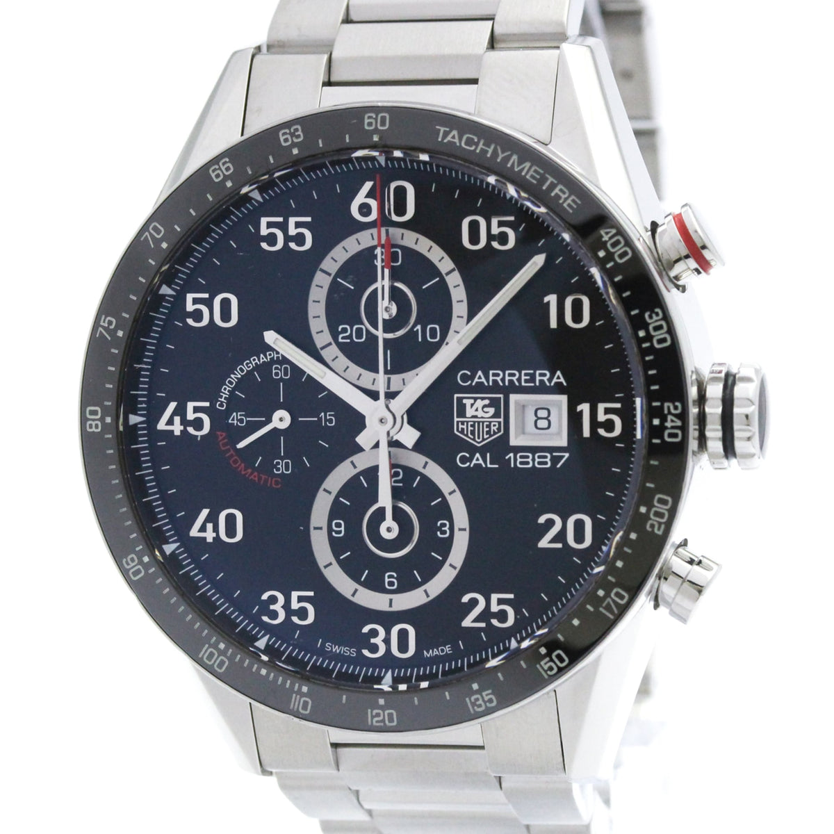 Tag Heuer Carrera Calibre 1887 Chronograph Automatic Stainless Steel Watch (Pre-Owned)