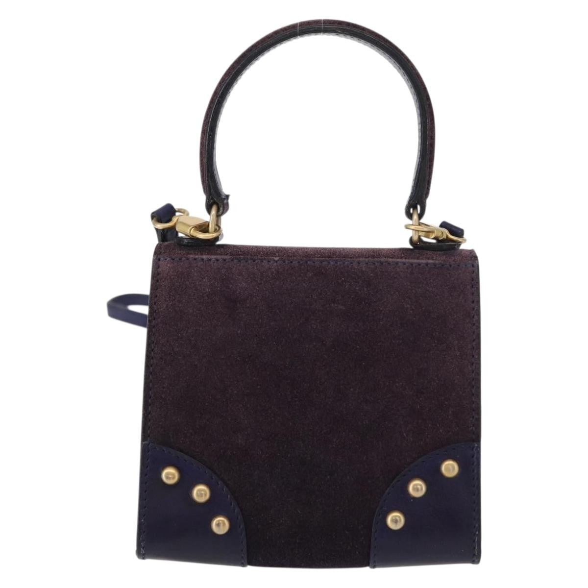 Celine Handbag Suede Purple Suede Handbag (Pre-Owned)