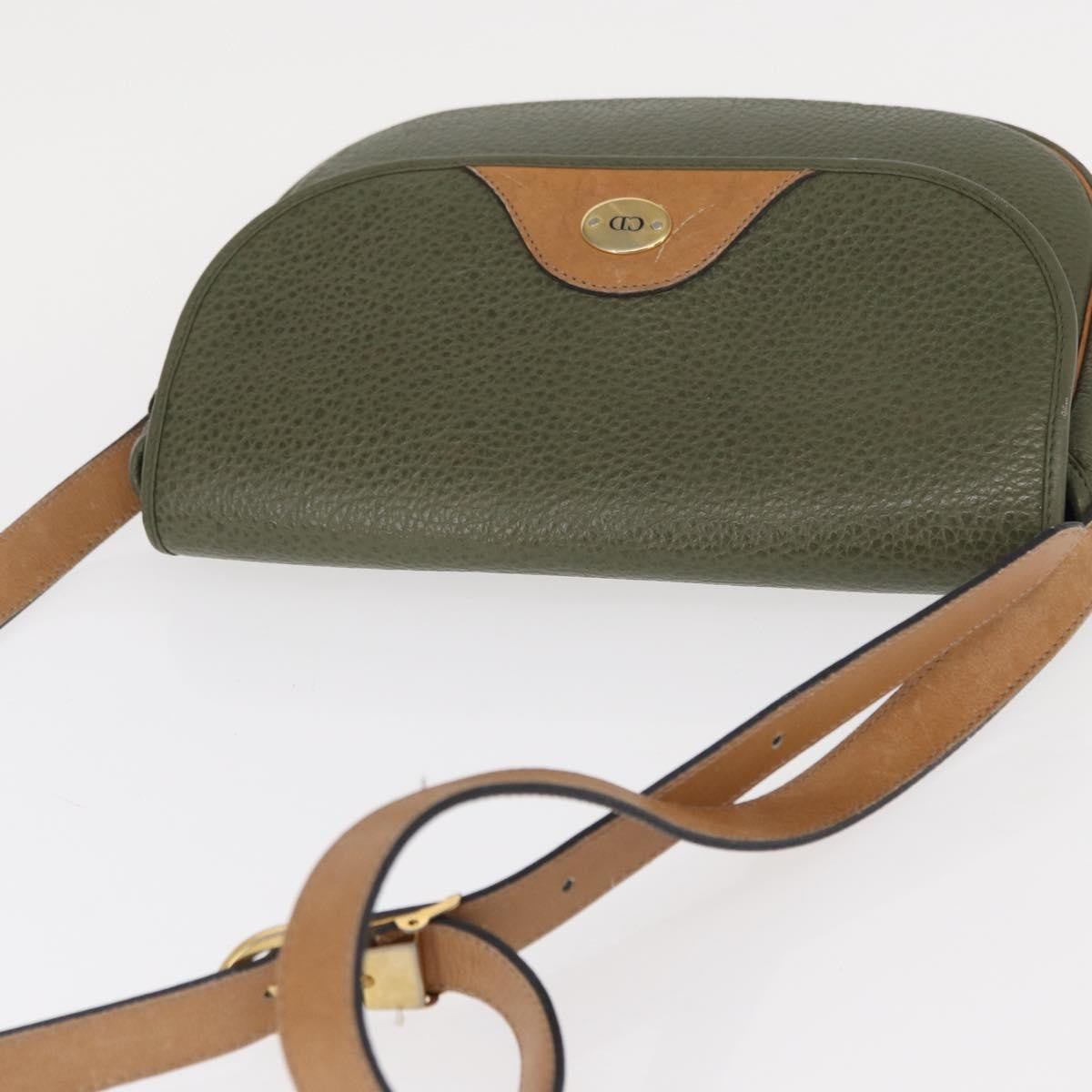 Christian Dior Vintage Leather Green Leather Shoulder Bag Bag (Pre-Owned)