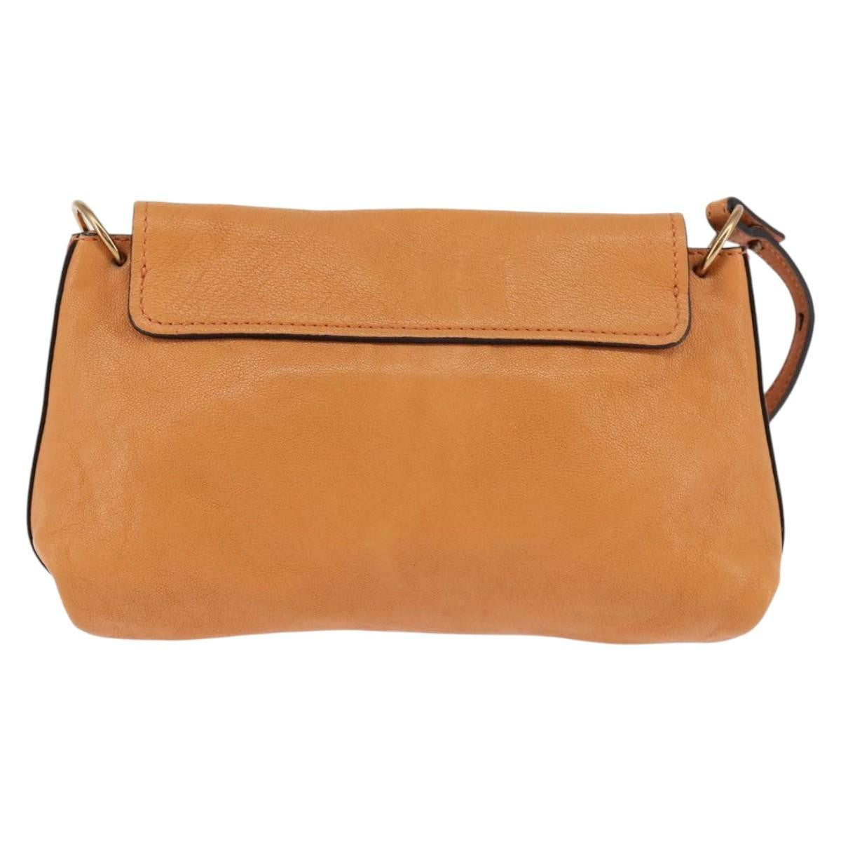 Chloe Elsie Leather Orange Leather Shoulder Bag Bag (Pre-Owned)
