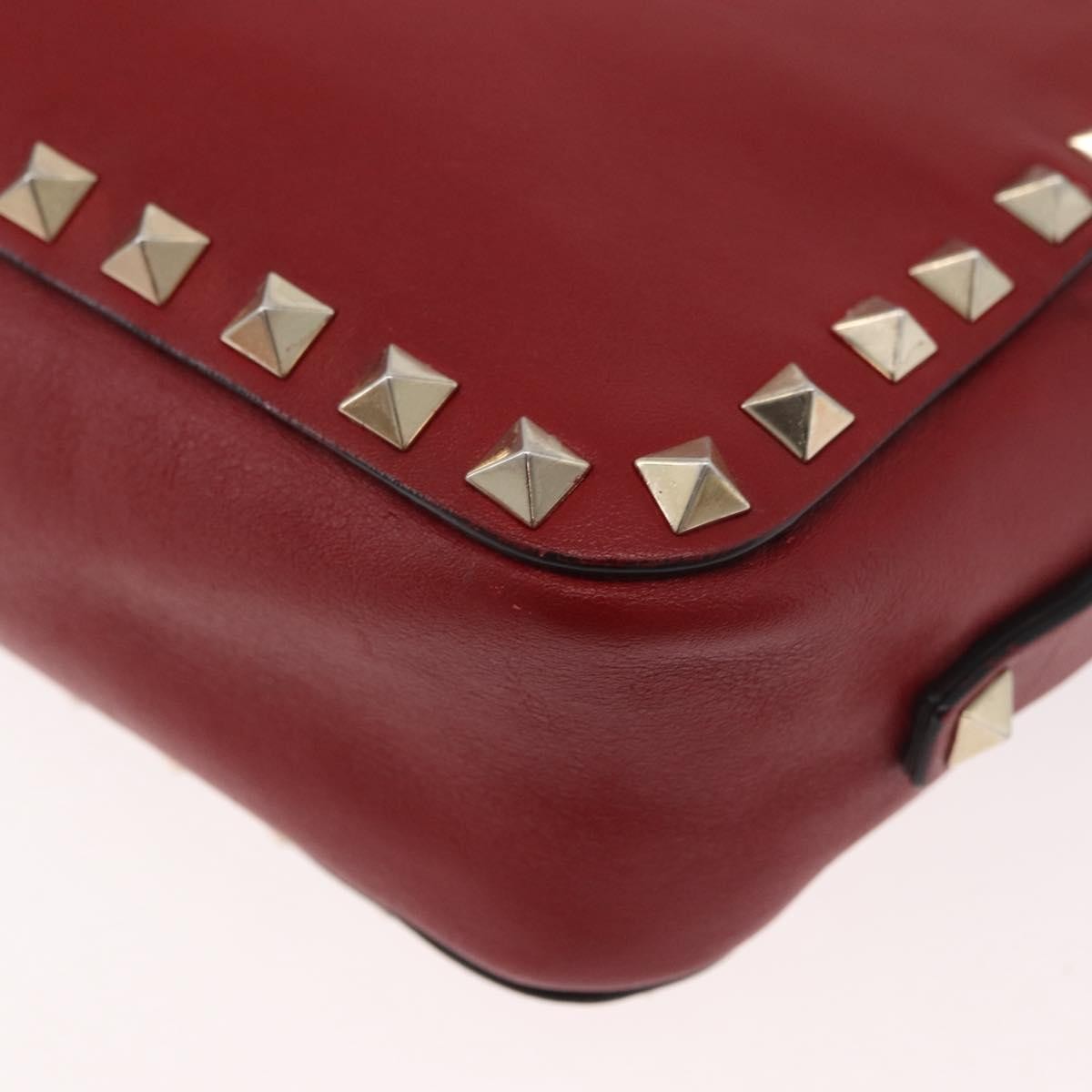 Valentino Garavani Rockstud Camera Leather Red Leather Shoulder Bag Bag (Pre-Owned)