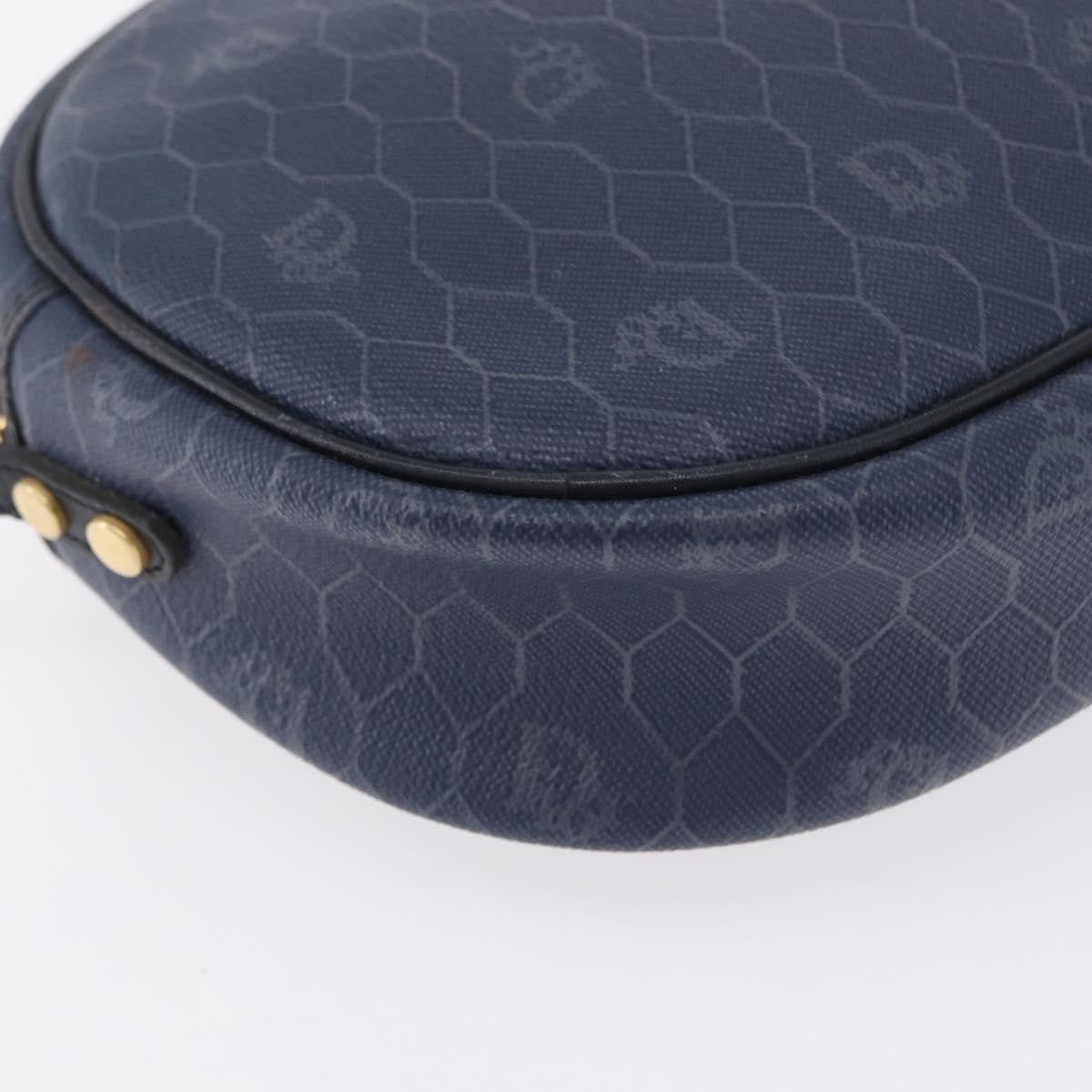 Christian Dior Vintage Honeycomb Canvas Navy Canvas Shoulder Bag Bag (Pre-Owned)