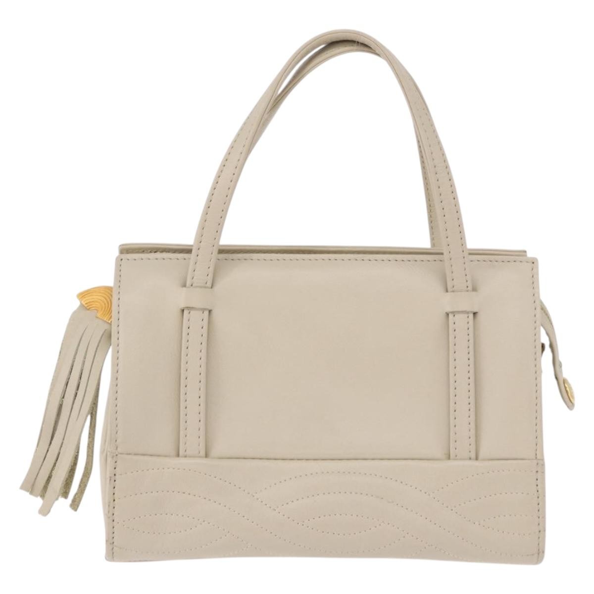 Fendi Vintage Handbag Leather Beige Leather Handbag (Pre-Owned)