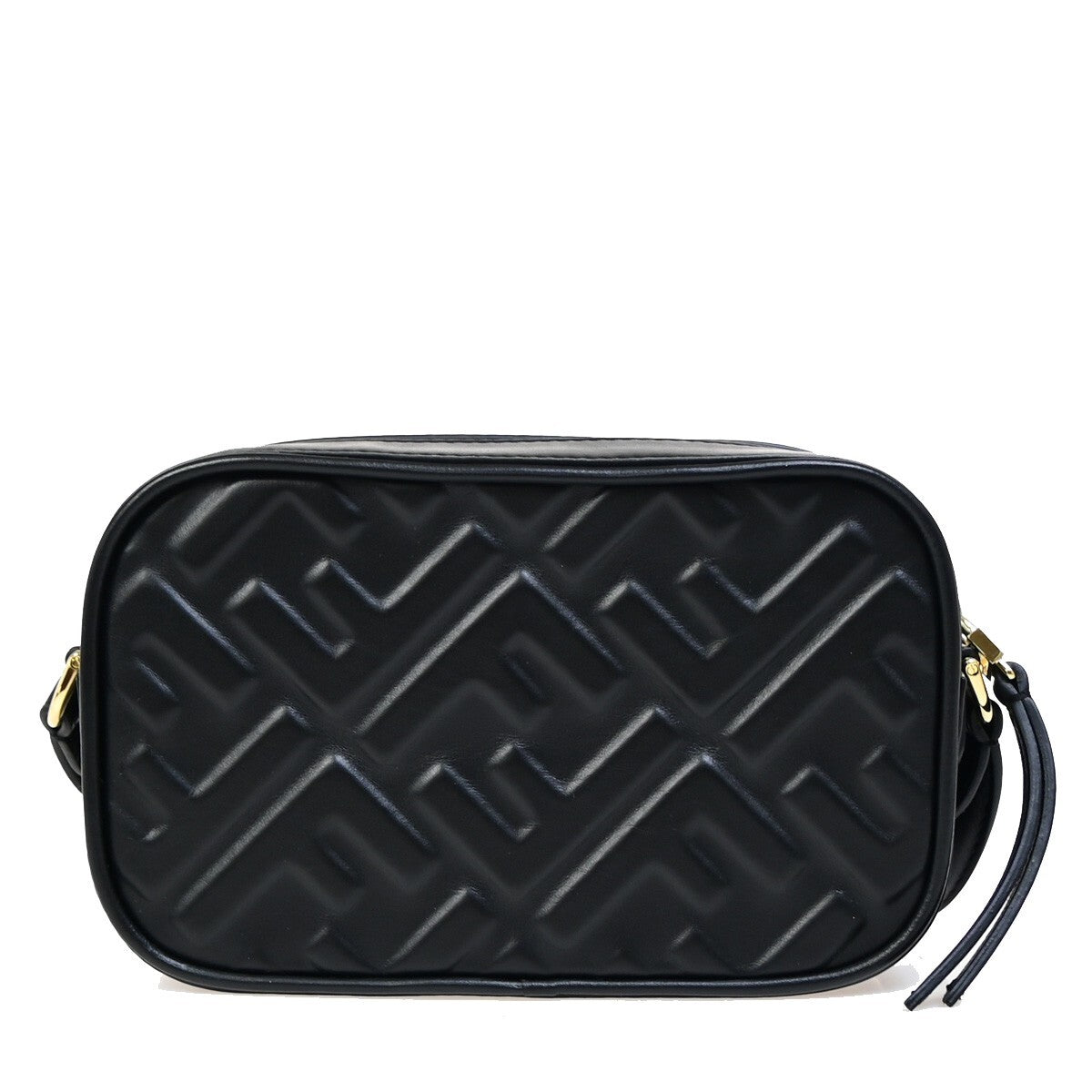 Fendi Camera Zucca Embossed Leather Black Leather Handbag (Pre-Owned)