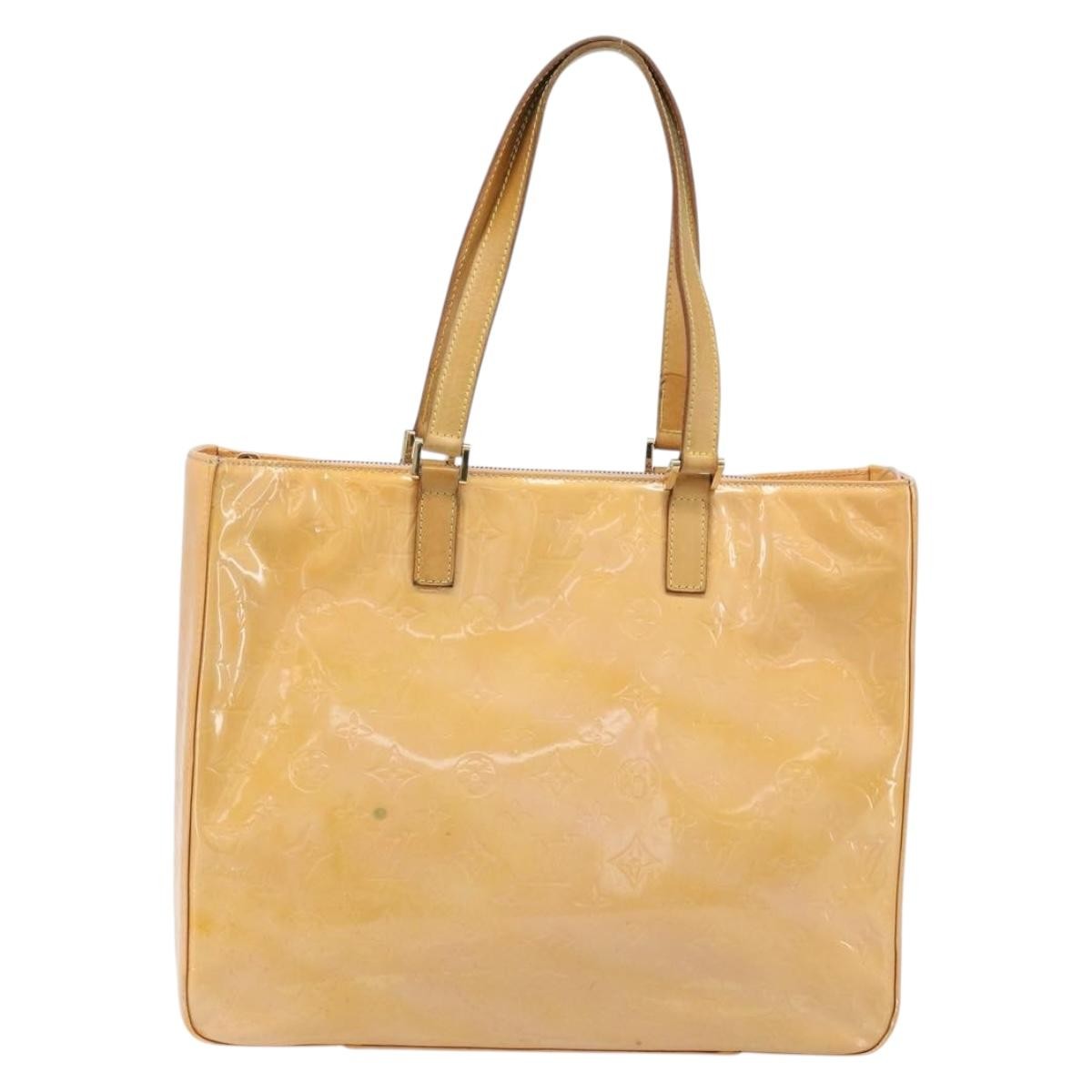 Louis Vuitton Columbus Monogram Vernis Beige Patent_Leather Tote Bag Bag (Pre-Owned)