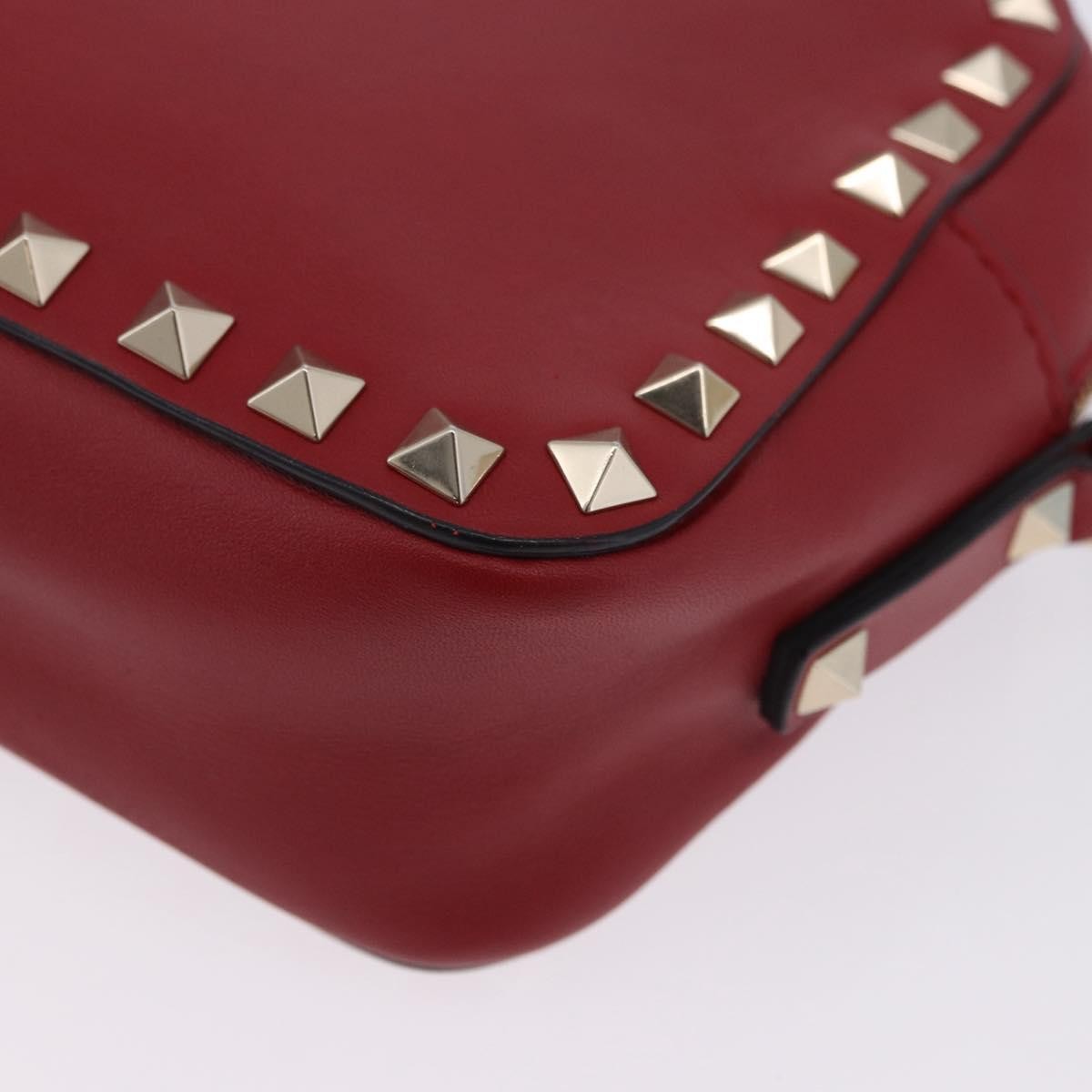Valentino Garavani Rockstud Camera Leather Red Leather Crossbody Bag Bag (Pre-Owned)