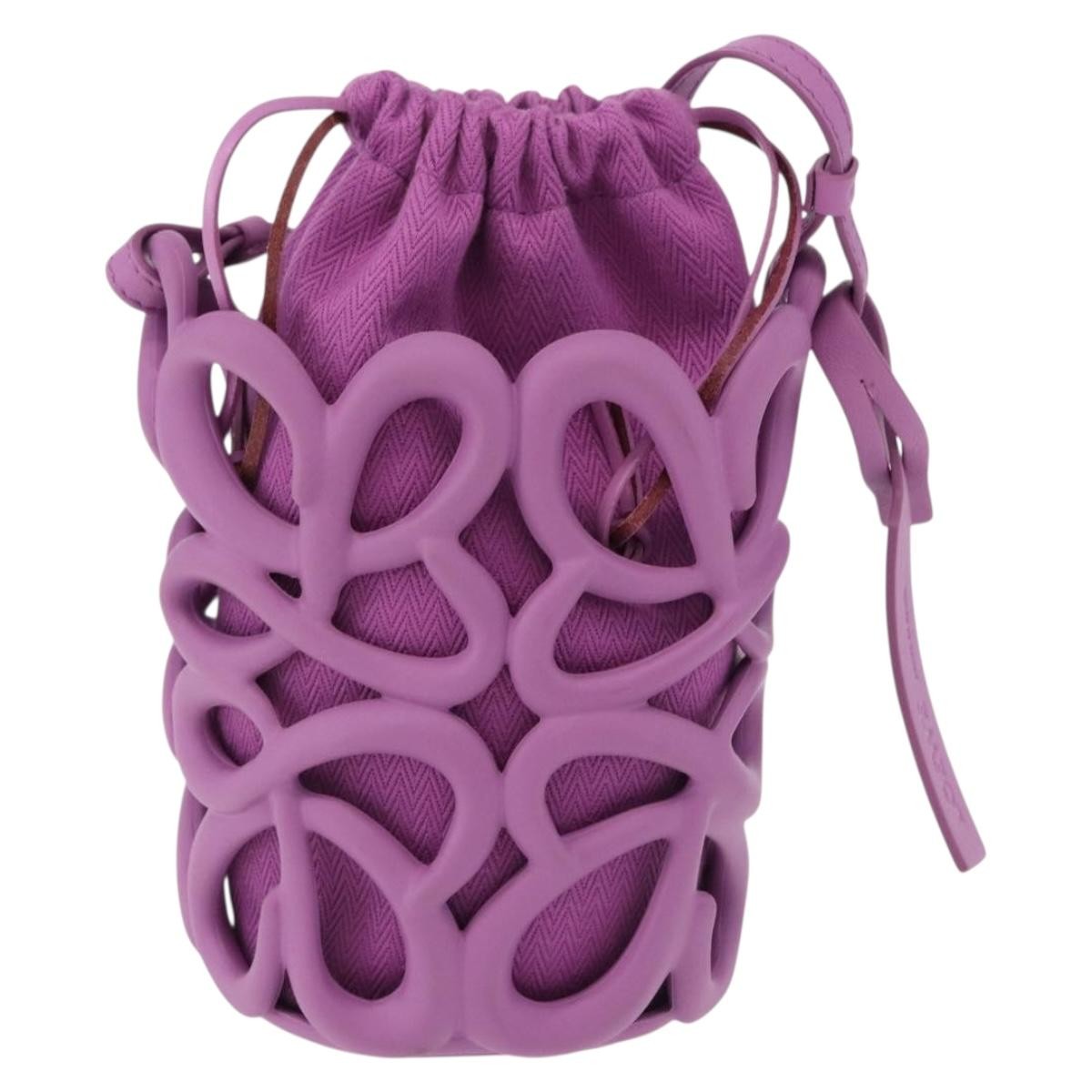 Loewe Anagram Inflated Pocket Canvas And Silicon Purple Canvas Crossbody Bag Bag (Pre-Owned)