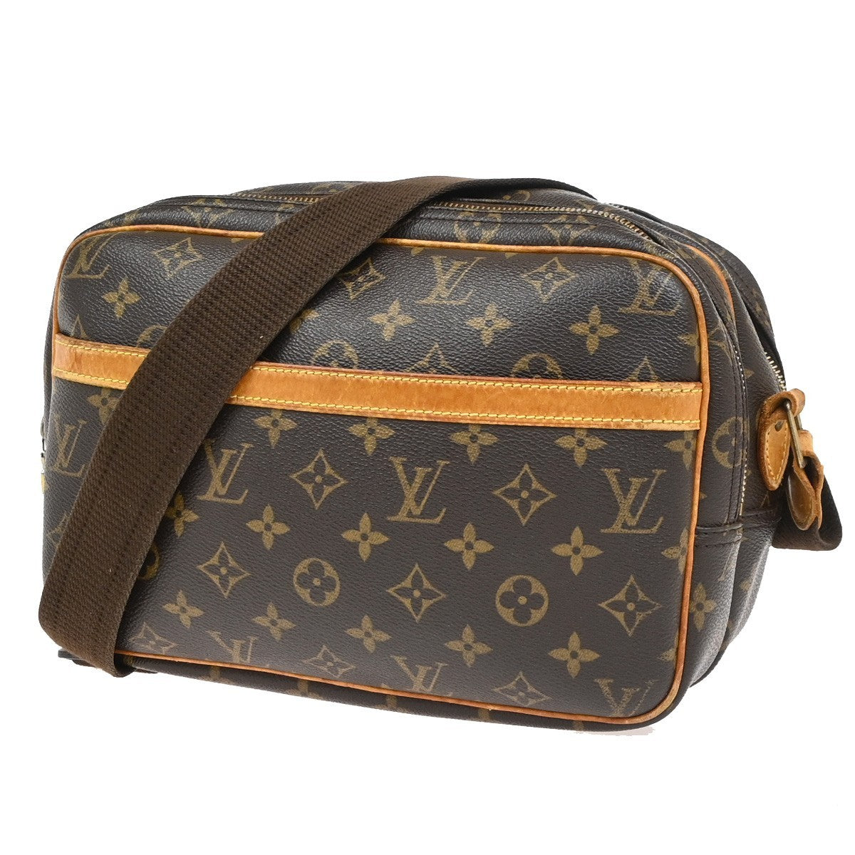 Louis Vuitton Reporter Monogram Canvas Brown Canvas Shoulder Bag Bag (Pre-Owned)