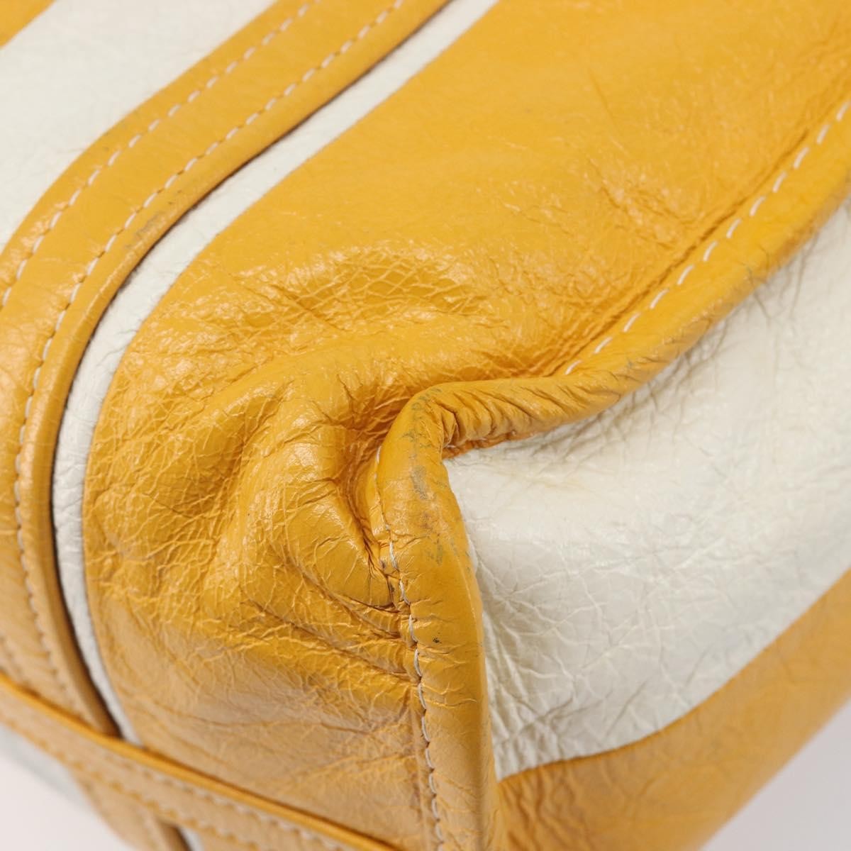 Balenciaga Bazar Leather Yellow Leather Tote Bag Bag (Pre-Owned)