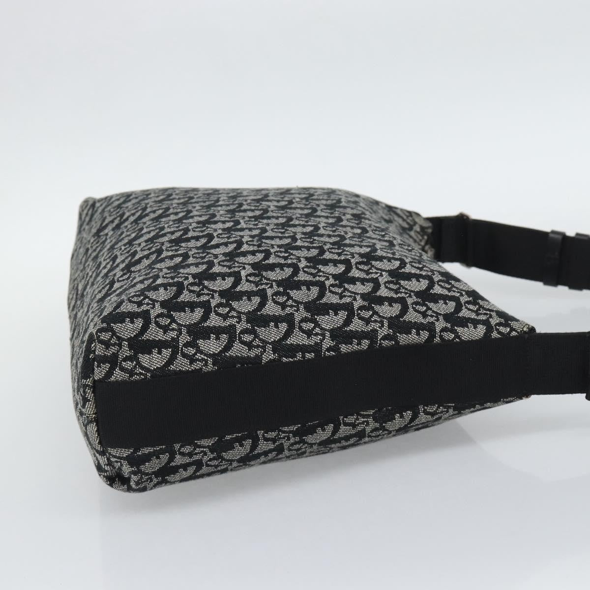 Christian Dior Vintage Trotter Messenger Diorissimo Canvas Black Canvas Shoulder Bag Bag (Pre-Owned)