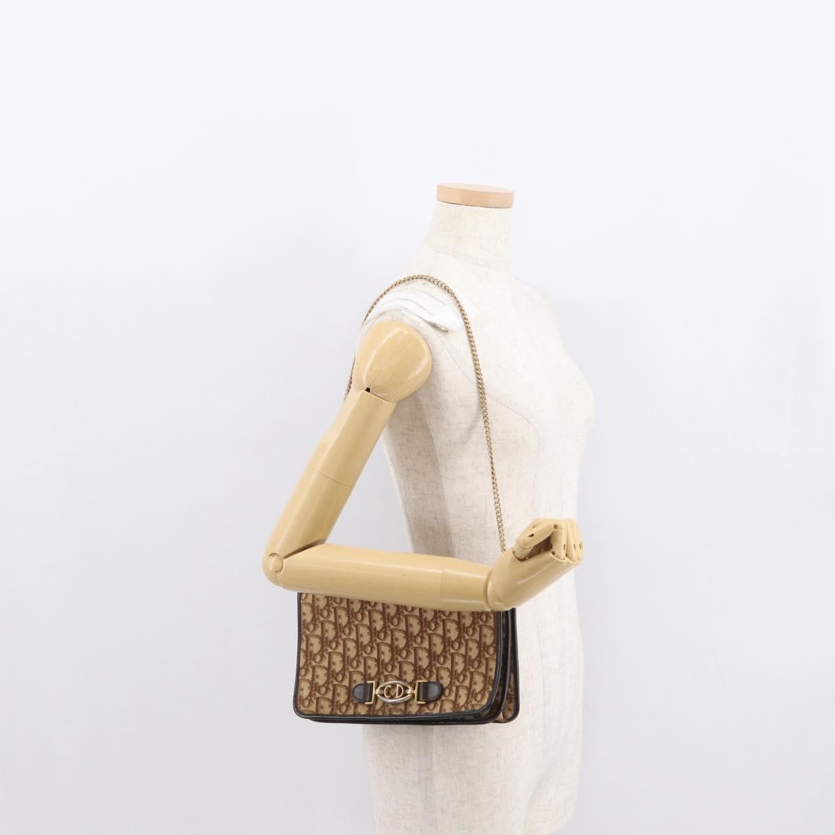 Christian Dior Vintage Trotter Canvas Beige Canvas Shoulder Bag Bag (Pre-Owned)