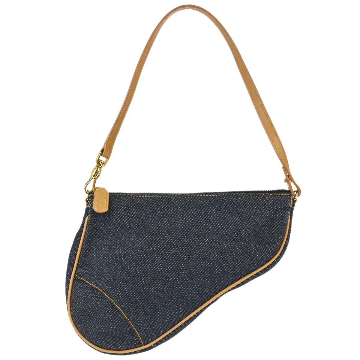 Christian Dior Vintage Saddle Denim Navy Denim_Jeans Handbag (Pre-Owned)