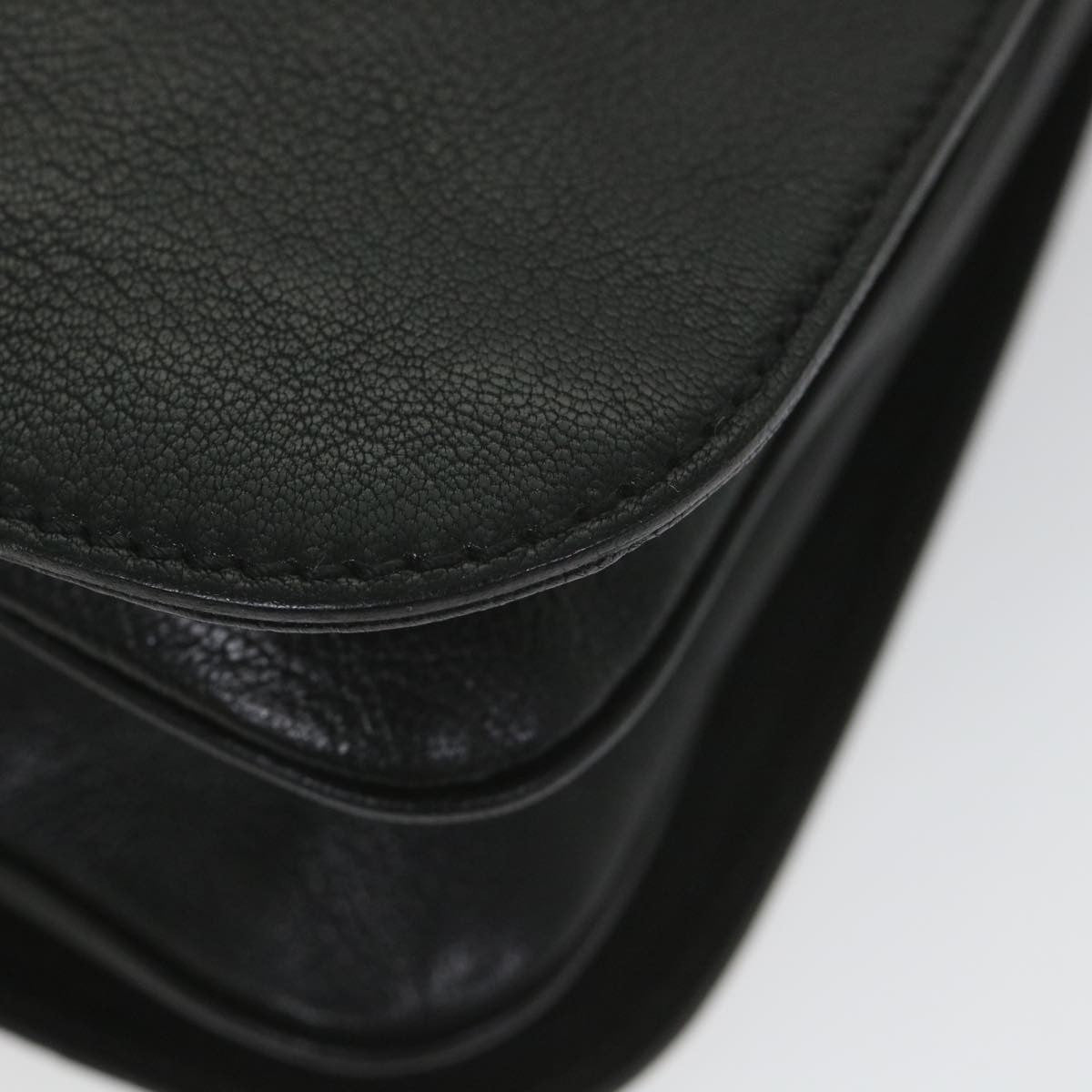 Gucci Blondie Flap Leather Black Leather Shoulder Bag Bag (Pre-Owned)