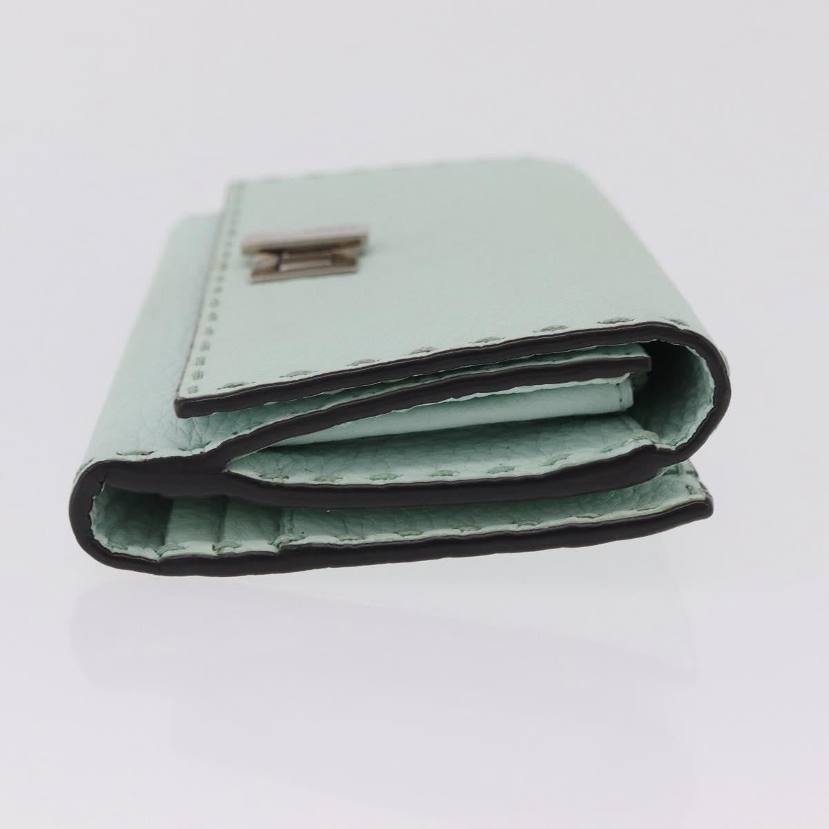 Fendi Selleria Peekaboo Leather Green Leather Wallets Accessory (Pre-Owned)