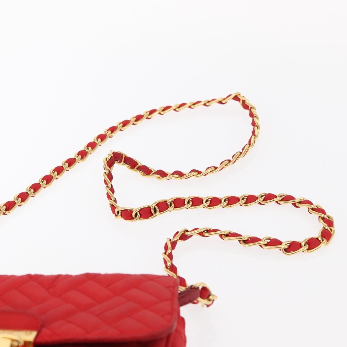 Prada Pushlock Chain Flap Quilted Tessuto Red Nylon Shoulder Bag Bag (Pre-Owned)