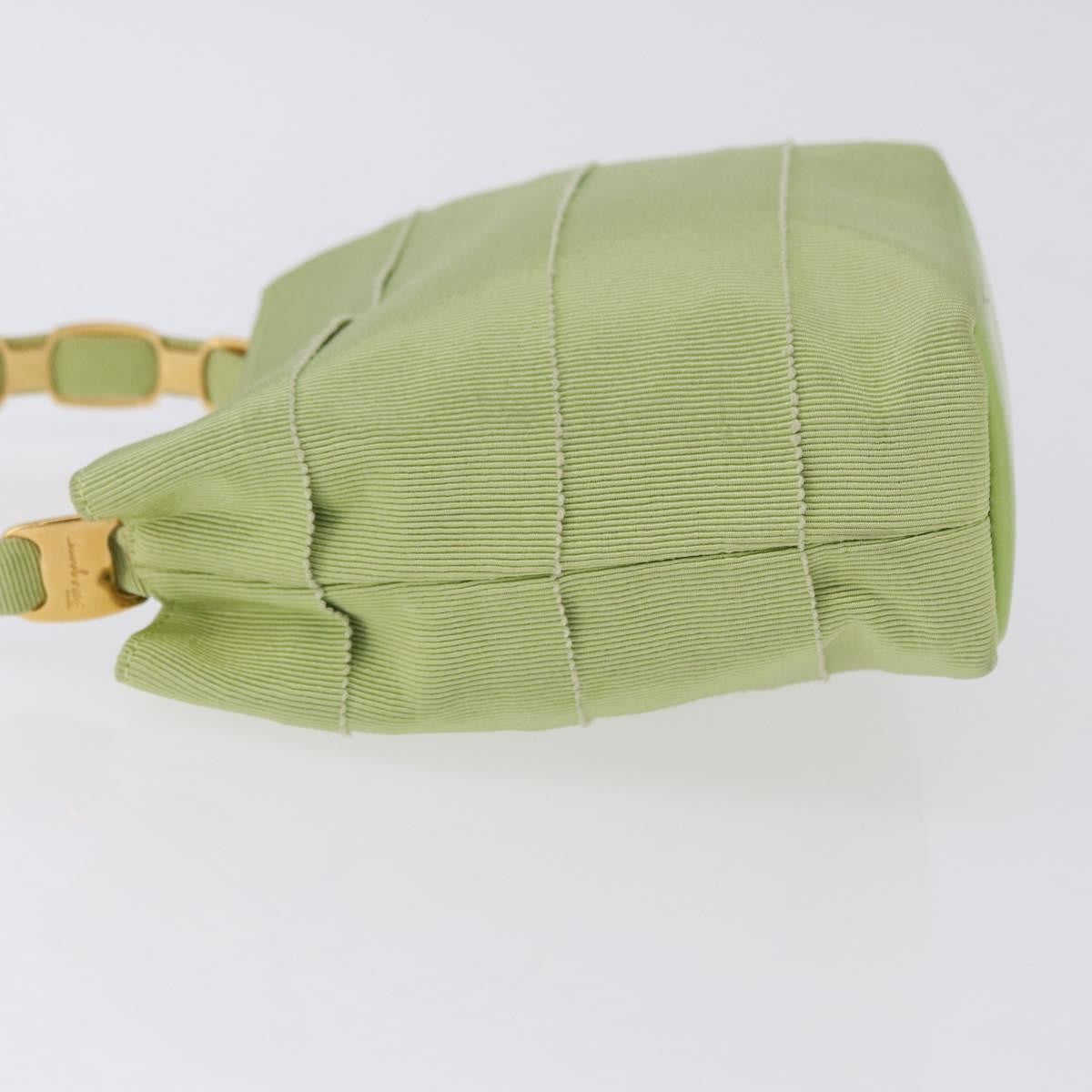 Salvatore Ferragamo Vala Canvas Green Canvas Shoulder Bag Bag (Pre-Owned)