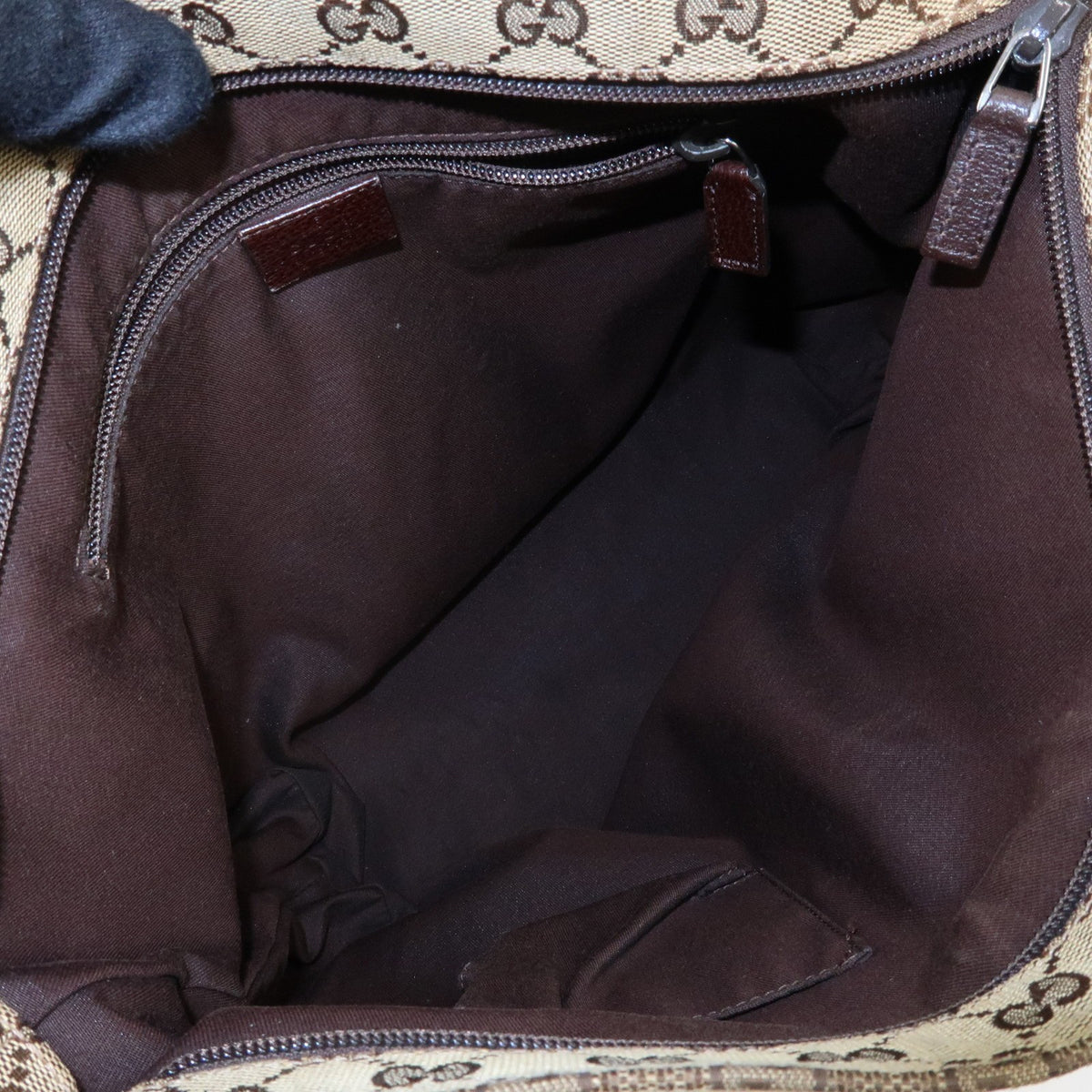Gucci Web Strap Messenger Gg Canvas Beige Canvas Handbag (Pre-Owned)