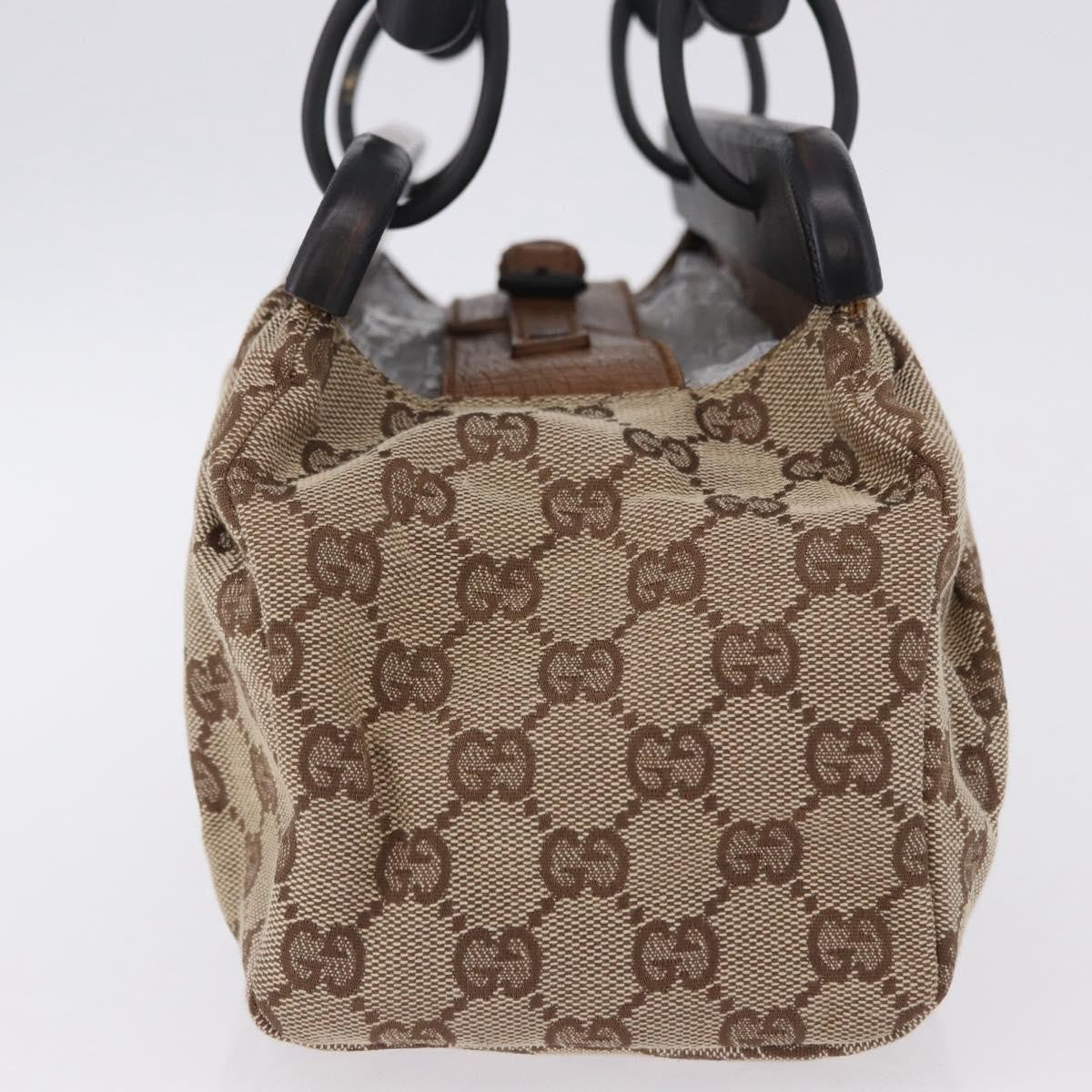 Gucci Wood Handle Frame Doctor Bag Gg Canvas Beige Canvas Shoulder Bag Bag (Pre-Owned)