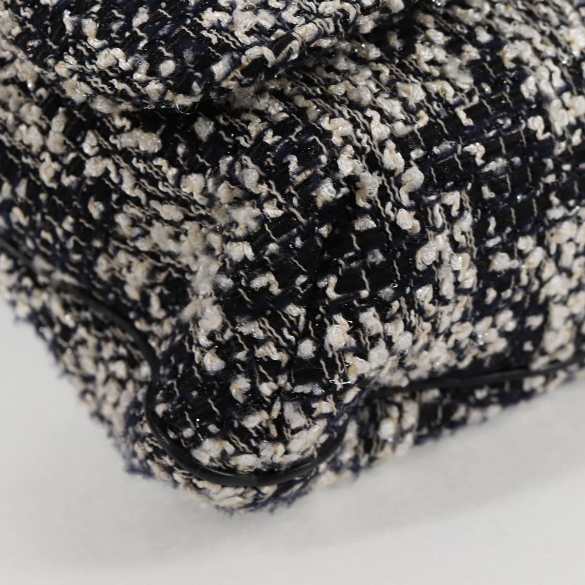 Chanel Camellia Messenger Tweed Black Tweed Shoulder Bag Bag (Pre-Owned)