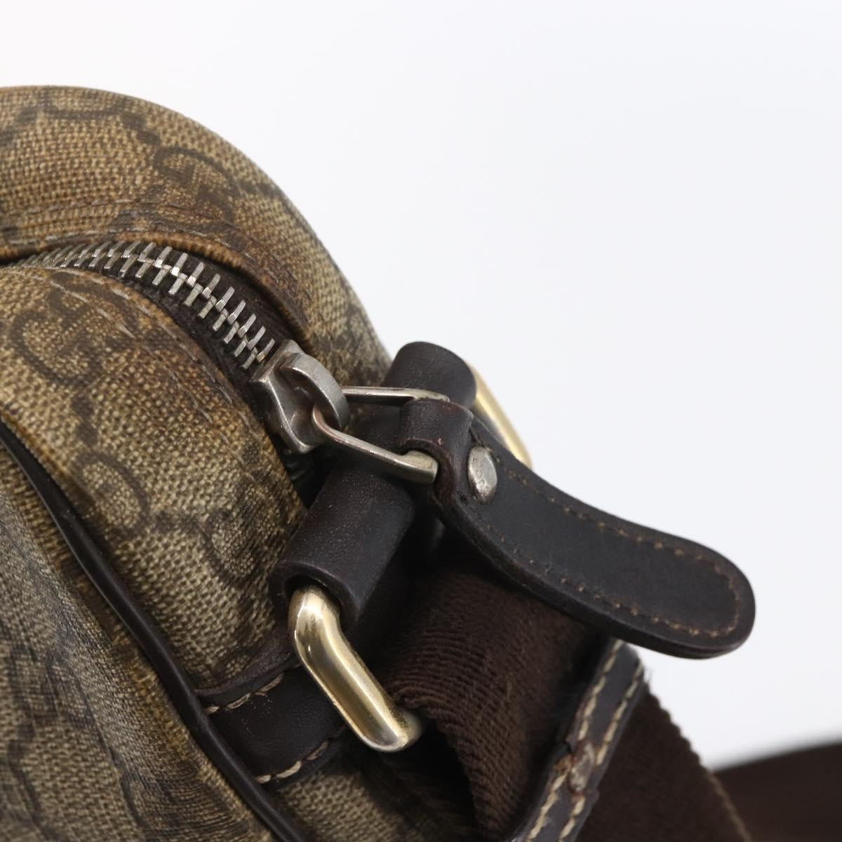 Gucci Front Zip Messenger Gg Coated Canvas Brown Canvas Shoulder Bag Bag (Pre-Owned)