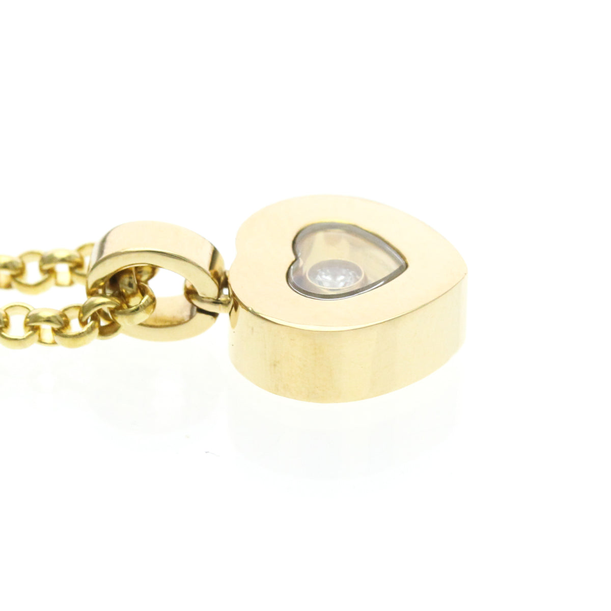 Chopard Happy Diamonds Heart Pendant 18K Yellow Gold With 1 Floating Diamond Gold Yellow_Gold Necklace Jewelry (Pre-Owned)